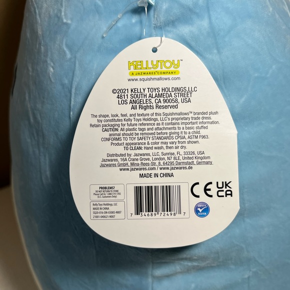 Grayson the Blue Dinosaur 16” Squishmallows - Picture 3 of 4